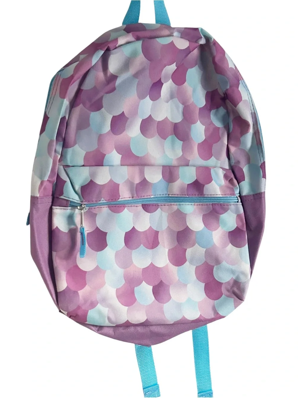 Purple and Light Blue Scallop Kids Backpack